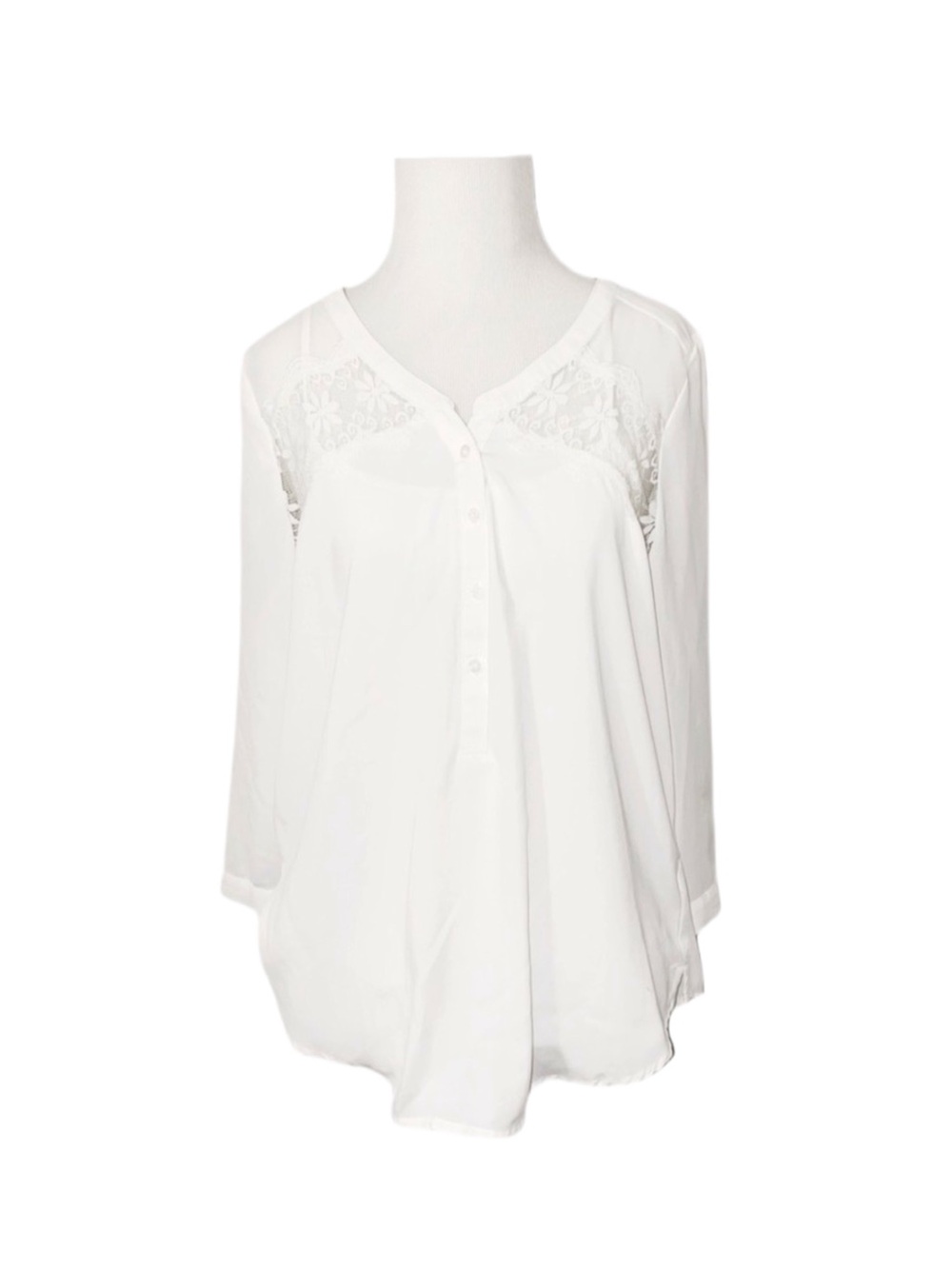 AMERICAN EAGLE OUTFITTERS Women's Off White Colored 3/4 Sleeve Blouse Medium